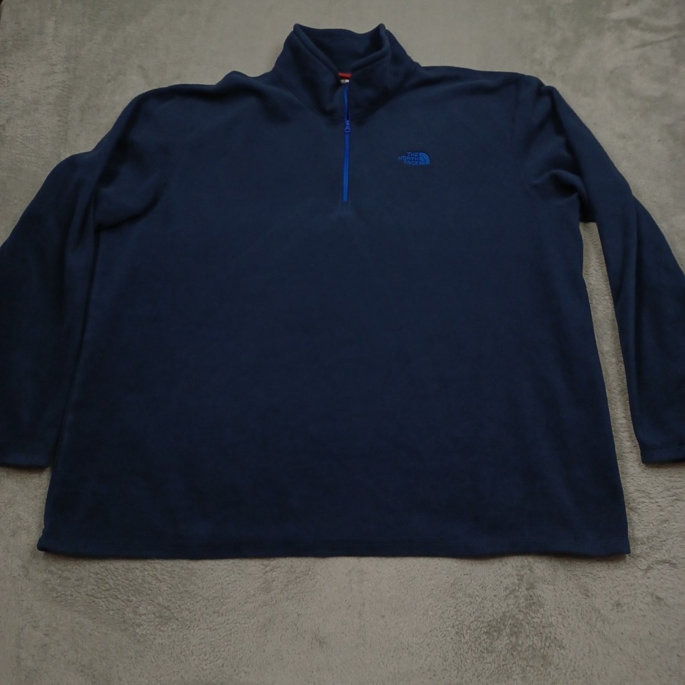 North Face Sweater Mens XXL Blue 1/4 Zip Pullover Fleece Outdoor Casual